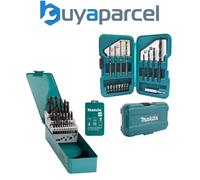 Makita D-54097 25PC Drill Metal HSS-R Drill 1-13mm + D-45858 17PC Masonry Wood