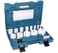Makita D-63993 BiM Hole Saw Set 16 Pieces in Plastic Case, Bi-Metal Hole Saws Diameter 16-76 mm, Cutting Depth 38 mm, for Wood, Metal, Aluminium, Plastic