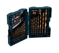 Makita 19 Piece HSS TiN Metal Steel Drill Bit Set Titanium 1-10mm Bits + Case