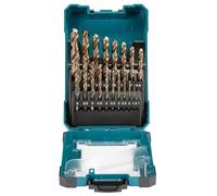 Makita D-67583 M-Force Metal Drill Bit Set 19 Pieces in Storage Box, Diameter 1-10 mm, HSS Metal Drill Bit with Anti-Rust Coating, Fast and Clean Drilling Progress, Round Shank