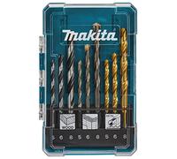 Makita D-71962 Drill Bits Set of 9 with Case, 3 Drill Bits for Ironwork, 3 Drill Bits for Woodworking, 3 Drill Bits for Concrete