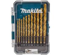 Makita D-72855 13 Piece Hss Tin Metal Steel Drill Bit Set 1.5 - 6.5mm Bits +Case