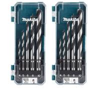 Makita D-72861 5 Piece Brad Point Wood Drill Bit Set 4 5 6 9 10mm Bits +Case X 2