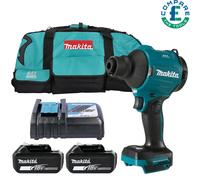 Makita DAS180Z 18V LXT Brushless Dust Blower + 2 x 6Ah Batteries, Charger & Bag