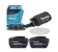 Makita Dbo180Z 18V Lxt Cordless 125mm Random Orbit Sander With 2 X 12Ah Batteries