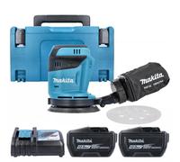 Makita Dbo180Z 18V Lxt Cordless 125mm Random Orbit Sander With 2 X 12Ah Batteries, Charger & Case