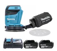 Makita Dbo180Z 18V Lxt Cordless 125mm Random Orbit Sander With 2 X 5Ah Batteries & Charger