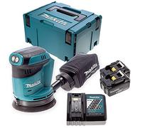 Makita DBO180Z 18V Orbit Sander with 2 x 5Ah Batteries, Charger, Case