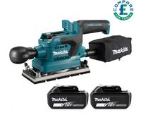 Makita DBO381 18V LXT Brushless 3-Stage Finishing Sander + 2 x 5.0Ah Batteries