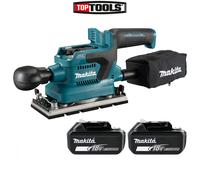 Makita DBO381 18V LXT Brushless 3-Stage Finishing Sander + 2 x 6.0Ah Batteries