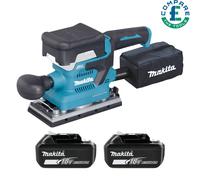 Makita DBO381 18V LXT Brushless 3-Stage Finishing Sander With 2 x 6Ah Batteries