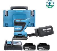 Makita DBO480 18V LXT 1/4" Sheet Finishing + 2 x 5Ah Batteries, Charger & Case