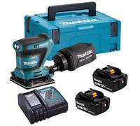 Makita Dbo480Rtj 18V Lxt 1/4 Sheet Cordless Palm Sander Hook Loop + 2X5Ah Makpak