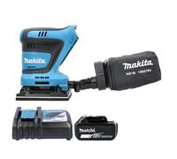 Makita Dbo480Z 18V Lxt Cordless Finishing Sander 112X102mm 210W With 1 X 5Ah Battery & Charger