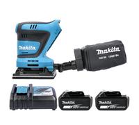 Makita Dbo480Z 18V Lxt Cordless Finishing Sander With 2 X 5Ah Batteries & Charger