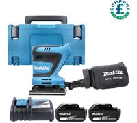 Makita DBO481 18V LXT 140mm Finishing Sander + 2 x 6Ah Batteries, Charger & Case