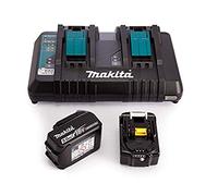 Makita DC18RD 14.4v/18v LXT Li-ion Twin Port Charger + 2 x BL1850 5Ah Batteries