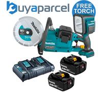 Makita DCE090T2X1 18v / 36v 9" Cordless Brushless Power Disc Cutter Saw 2 x5.0ah