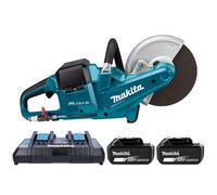 Makita Dce090Zx1 Cutter 18V / 36V Cordless Brushless 230mm Disc Cutter With 2 X 3.0Ah Batteries & Dc18Rd Twin Port Charger