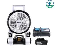 Makita DCF201 18V LXT White Cordless Portable Fan + 1 x 5Ah Battery & Charger