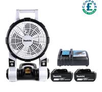 Makita DCF201 18V LXT White Cordless Portable Fan + 2 x 6Ah Batteries & Charger