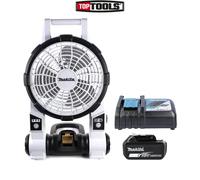 Makita DCF201 18V LXT White Cordless Portable Fan With 1 x 6Ah Battery & Charger