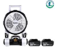 Makita DCF201 18V LXT White Cordless Portable Fan With 2 x 5Ah Batteries
