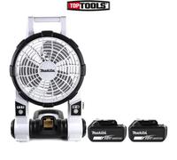 Makita DCF201ZW 18V LXT White Portable 2 Speed Fan With 2 x 6Ah Batteries
