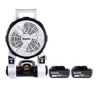 Makita Dcf201Zw 18V Lxt White Portable 2 Speed Fan With 2 X 6Ah Batteries