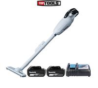 Makita DCL181FZW 18V LXT 600ml Vacuum Cleaner White + 2x 5Ah Batteries & Charger