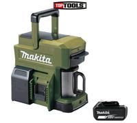 Makita DCM501ZO 10.8v CXT / 18v LXT Coffee Maker Olive With 1 x 5.0 Ah Battery
