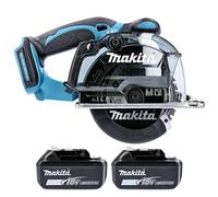 Makita DCS552 18V LXT Metal Cutting Circular Saw 136mm with 2 x 5Ah Batteries