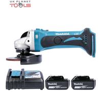 Makita DGA452 18v 115mm Angle Grinder With 2 x 6.0Ah Batteries & Charger