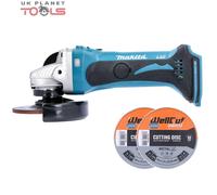 Makita DGA452 18v 115mm LXT Angle Grinder With Metal Cutting Disc Pack of 2