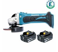 Makita DGA452Z 18v 115mm LXT Angle Grinder Body With 2 x 5Ah Batteries
