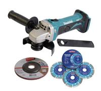 Makita Dga452Z 18V 4.5" 115mm Angle Grinder Lithium Ion + X3 Blades