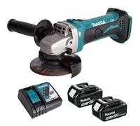 Makita DGA452Z 18V LXT 115mm Angle Grinder with 2 x 3.0Ah Battery & Charger