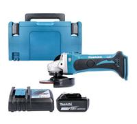 Makita Dga452Z 18V Lxt Cordless 115mm Slide Switch Angle Grinder With 1 X 5Ah Battery, Charger, Case & Inlay