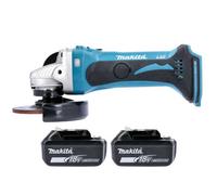 Makita Dga452Z 18V Lxt Cordless 115mm Slide Switch Angle Grinder With 2 X 3Ah Batteries