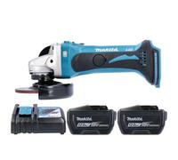 Makita Dga452Z Grinder 18V Lxt Cordless 115mm Slide Switch Angle Grinder With 2 X 12Ah Batteries & Charger