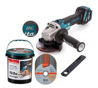 Makita Dga463Z 18V Cordless Brushless 115mm Angle Grinder + 100 Thin Fast Discs