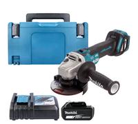 Makita Dga463Z 18V Lxt Cordless 115mm Brushless Slide Switch Angle Grinder With 1 X 5Ah Battery, Charger & Type 3 Case