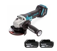 Makita Dga467Z 18V Lxt Cordless Brushless 115mm Angle Grinder With 2 X 5Ah Batteries