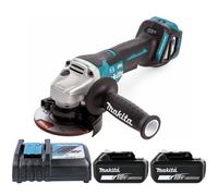 Makita Dga467Z 18V Lxt Cordless Brushless 115mm Angle Grinder With 2 X 6Ah Batteries & Charger