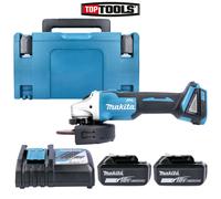 Makita DGA504 18V BL Angle Grinder 125mm With 2 x 5Ah Batteries & Charger & Case