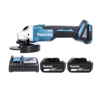 Makita DGA504 18V Brushless Angle Grinder 125mm With 2 x 5Ah Batteries & Charger