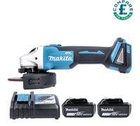 Makita DGA504 18V Brushless Angle Grinder 125mm With 2 x 5Ah Batteries & Charger
