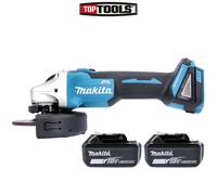 Makita DGA504 18V Brushless Cordless Angle Grinder 125mm With 2 x 5Ah Batteries
