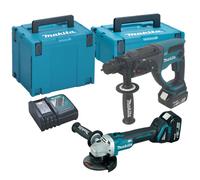 Makita DGA504RMJ 18v Brushless Angle Grinder Li-Ion + DHR202Z SDS Hammer Drill