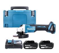 Makita Dga504Z Grinder 18V Lxt 125mm Cordless Brushless Slide Switch Atv Angle Grinder With 2 X 6Ah Batteries, Charger & Case